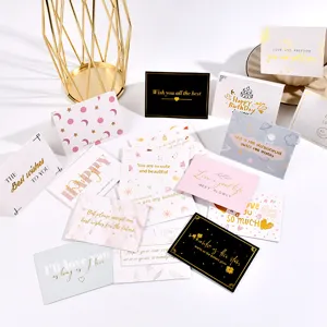 Tarjetas de felicitación plegadas con pan de oro estilo ins para el Día de la Madre