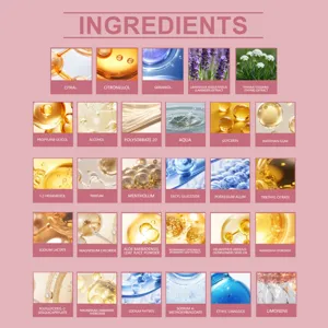 Lista detallada de ingredientes para desodorante roll-on de lavanda y extractos