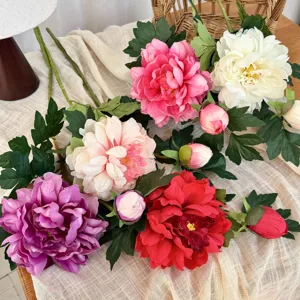 Beautiful multicolor artificial Peony flowers for home decor and floral arrangements
