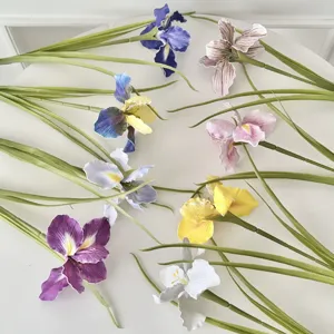 High Quality Artificial Alice Iris Flower Simulation Plastic Faux Plant Single Branch For Home Wedding Hotel Decor Photography Props