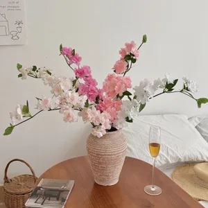 Artificial Cherry Blossom Branch Simulation Peach Blossom Silk Flowers For Home Living Room Decor Wedding Floral Arrangement Photography Props