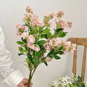 Pink artificial lilac flower bouquet for home living room decor and wedding scene