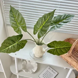 Lifelike 3D printed artificial Alocasia leaves for home decor and flower arrangements