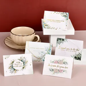 Eleganti Biglietti di Auguri Con Stampa in Oro Con Buste Biglietti di Benedizione Dorati Floreali per Compleanno Matrimonio San Valentino Regalo