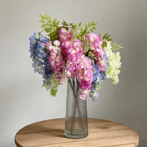 Künstliche Glyzinien Blume Rebe Seidentuch Hängende Pflanze Für Hochzeit Garten Wand Deko Langer Ast Girlande Bogen