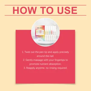 Step-by-step English instructions for EELHOE nail cuticle oil pen set