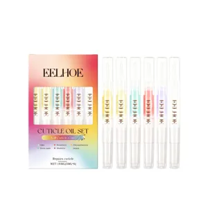 EELHOE 6-piece nail cuticle oil pen set with various scents for repair and nourishment