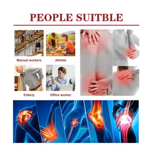 Illustrated guide of suitable users and joint pain relief areas for soothing spray