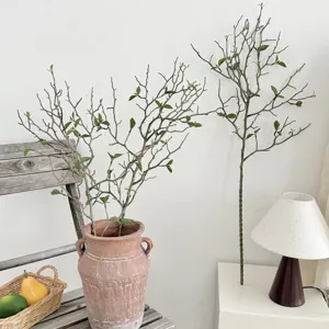Artificial Dried Branches With Green Buds Nordic Style Long Fake Plant For Home Living Room Wedding Centerpiece Decoration Photography Props