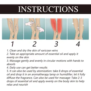 Step-by-step instructions for using chamomile leg essential oil to soothe varicose veins