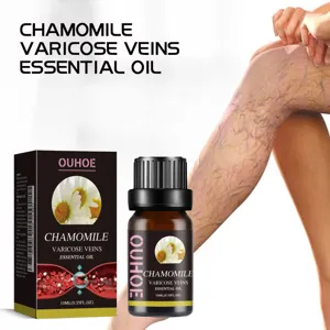 OUHOE chamomile essential oil designed for varicose vein leg care in 10ml amber bottle
