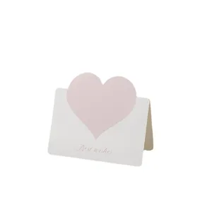 Morandi rosa Herz-Grußkarte mit Best-Wishes-Aufdruck