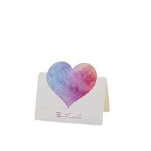 Minimalist love heart greeting card with watercolor design and Best Wishes message