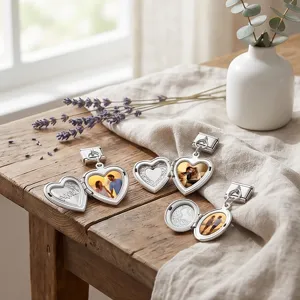 Gepersonaliseerde foto medaillon hanger van roestvrij staal voor modulaire armband sieraden.