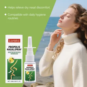 Vista dettagliata dello spray nasale alla propoli LANISKA, formula delicata per cura.