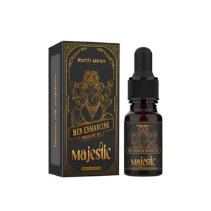 Aceite de masaje North Moon de 10ml para hombres con elegante envase negro y oro