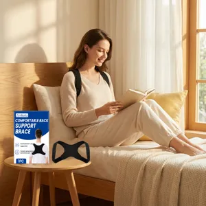 Comfortable back support brace detail showing ergonomic breathable design and daily posture care.