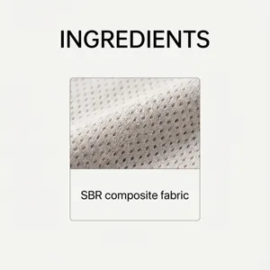 SBR composite fabric detail close-up showing breathable mesh texture and high elasticity.