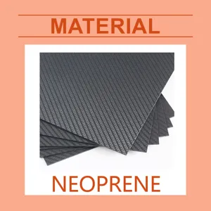 Neoprene material sheet detail view, featuring a textured black carbon finish.