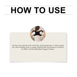 Posture corrector detail showing how to wear the breathable back support brace comfortably daily.