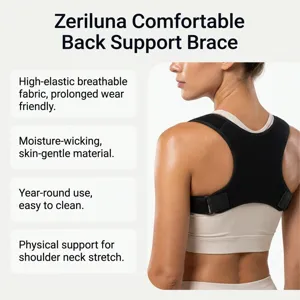 Comfortable back support brace with high-elastic breathable fabric for daily posture care.