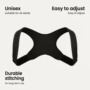 Detailed view of the black breathable elastic posture corrector back brace for daily ergonomic support.
