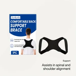 Back support brace and posture corrector for daily spinal alignment and comfortable relief.