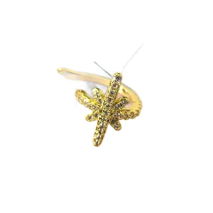 Vergoldete Zirkon Stern Ohrklemme Ohrmanschette ohrlochfrei Modeschmuck Zubehör