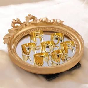 Minimalistischer Edelstahl Geometrischer Buchstaben Offener Ring Für Damen Personalisierte Initial Einstellbar Mode Schmuck