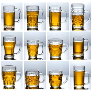 Jarra de Cerveza de Vidrio Resistente al Calor Con Mango Vaso de Agua de Vidrio Transparente Engrosado Para Hogar Hotel Restaurante