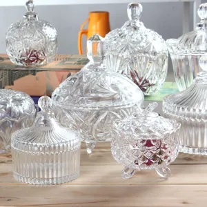 Klares Kristallglas Vorratsglas Set, dekorativer Bonbonbehälter, Kristall Entmagnetisierung.