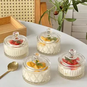 Eleganter Bonbonglas Mit Deckel Dekoratives Kristall-Aufbewahrungsbox Für Wohnzimmer Zuhause Küche Nuss Trockenfruchtbehälter
