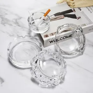 Set posacenere in vetro trasparente design moderno per ufficio casa accessori fumo