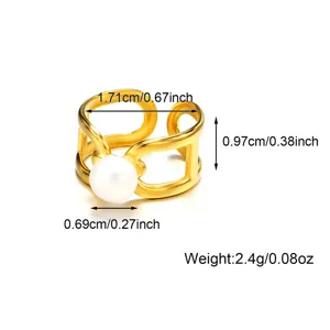 Maßdiagramm des geometrischen Goldperlenrings mit Durchmesser- und Gewichtsangaben