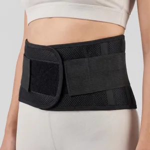 Breathable mesh lumbar support belt for daily waist protection and comfortable lower back relief detail view.