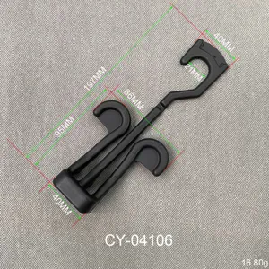 Black plastic shoe hanger PP slipper hook supermarket flip hanger 197mm durable hardware