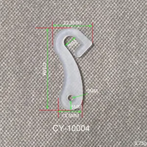 Detailed measurement of the 47mm transparent plastic S-hook with model CY-10004