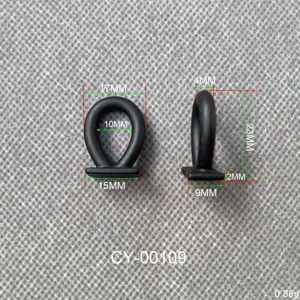 Detailed dimensions of black silicone handle hook for digital product packaging boxes