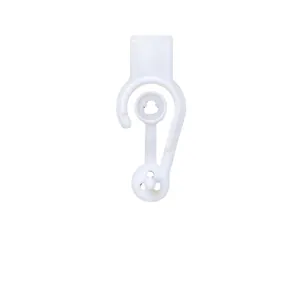 White PP plastic snap hook for packaging bags, durable hanger for socks and underwear display.