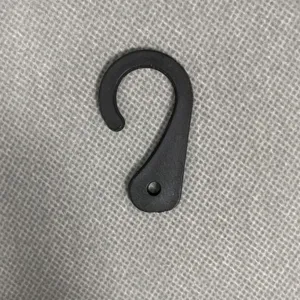 Black plastic J-shaped hook for socks and hats hanging display