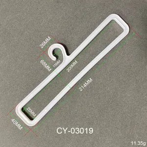 Witte plastic multifunctionele hanger display haak gedetailleerde maatspecificatie