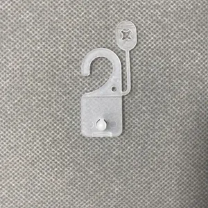 Durable clear plastic snap hook for clothing packaging and retail display hanging