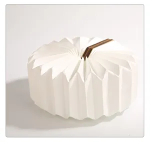Opvouwbare accordeon boek lamp USB oplaadbare sfeer nachtlamp draagbare houten bureaulamp cadeau
