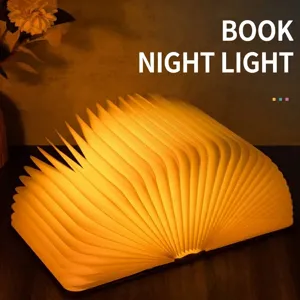 Lampada a Libro LED Pieghevole Creativa Copertura in Pelle PU Ricaricabile USB Luce Notturna Moderna Minimalista Atmosfera per Camera da Letto Regalo di Compleanno Decorazioni Casa
