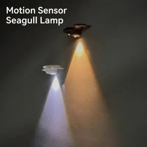 Seagull-shaped motion sensor LED wall night light for indoor decoration and lighting