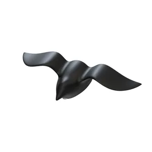 Modern black seagull-shaped motion sensor LED wall light for hallways and stairs.