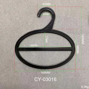 Diagramma dimensionale dettagliato della gruccia per sciarpe ellittica in plastica