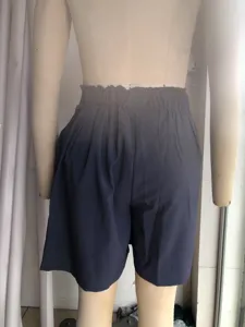 Women high waist wide leg shorts summer casual loose dark blue shorts daily wear apparel