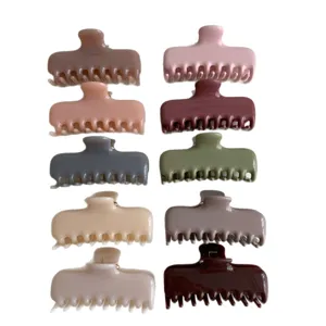 Pinzas de pelo de plástico PC grueso en colores neutros surtidos de tonos tierra