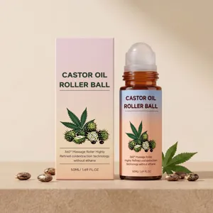 Castor Oil Roller Ball 50ml Moisturizing Body Skin Care Massage Roller Easy To Use Fresh Glow